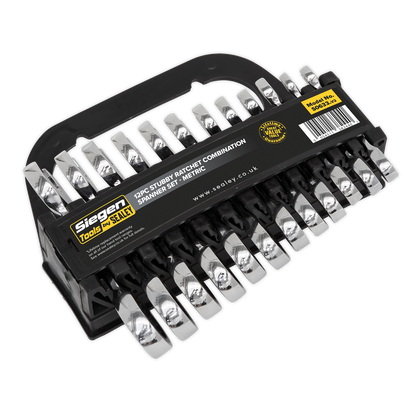 Siegen Stubby Ratchet Combination Spanner Set 12pc