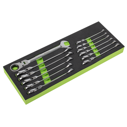 Siegen Flexi-Head Ratchet Combination Spanner Set 12pc