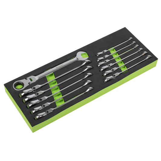 Siegen Flexi-Head Ratchet Combination Spanner Set 12pc