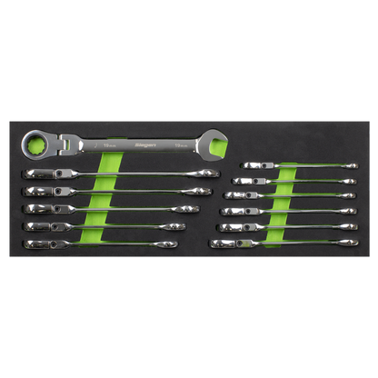 Siegen Flexi-Head Ratchet Combination Spanner Set 12pc