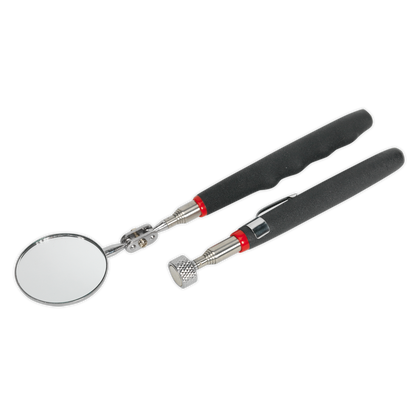 Siegen Telescopic Magnetic Pick-Up Tool & Inspection Mirror Set 2pc