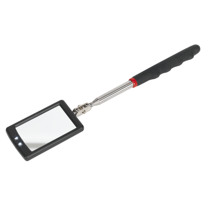 Siegen Telescopic Inspection Mirror with 2 LEDs 52 x 83mm