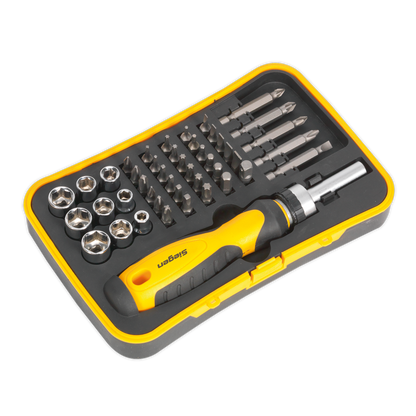 Siegen Ratchet Screwdriver Socket & Bit Set 45pc