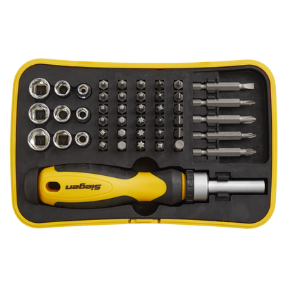 Siegen Ratchet Screwdriver Socket & Bit Set 45pc