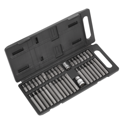 Siegen TRX-Star/Hex/Spline Bit Set 3/8" & 1/2"Sq Drive 40pc