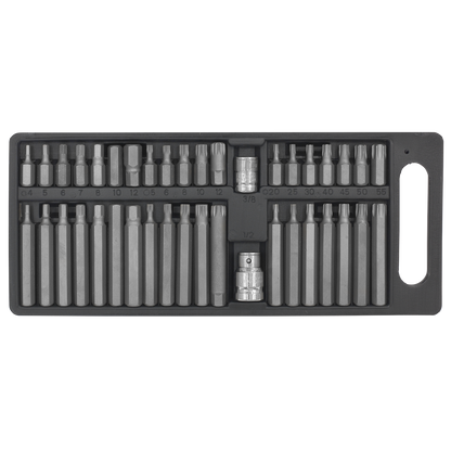 Siegen TRX-Star/Hex/Spline Bit Set 3/8" & 1/2"Sq Drive 40pc