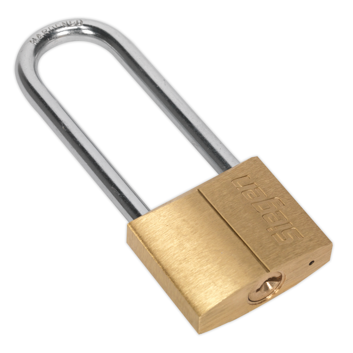 Siegen Brass Body Padlock with Brass Cylinder Long Shackle 40mm