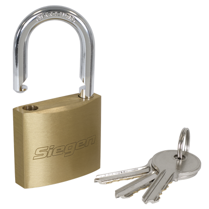 Siegen Brass Body Padlock with Brass Cylinder Keyed Alike - Pack of 4
