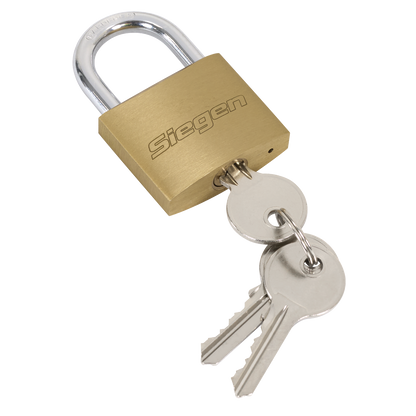 Siegen Brass Body Padlock with Brass Cylinder Keyed Alike - Pack of 4