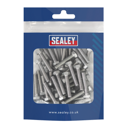 Stainless Steel Hex Head Set Screw DIN 933 - M5 X 25 A2 - Pack of 50