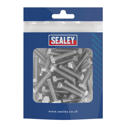 Stainless Steel Set Screw M6 x 25mm 1mm Pitch, DIN 933 - Pack of 50