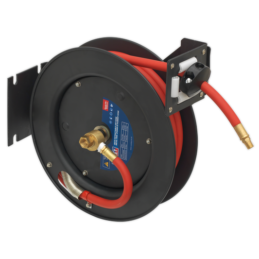 8m Retractable Rubber Air Hose with Steel Reel 10mm ID