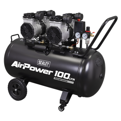 100L Oil Free Low Noise Direct Drive Air Compressor 2 x 2hp