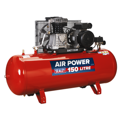 150L Belt Drive Air Compressor with Cast Cylinders 3hp