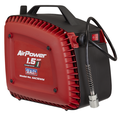 Wall Mounting Oil Free Air Compressor 1.5hp with 7m Retractable Hose Reel