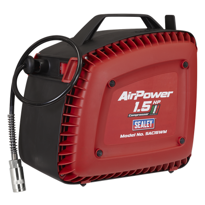Wall Mounting Oil Free Air Compressor 1.5hp with 7m Retractable Hose Reel