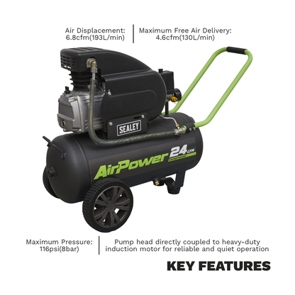 24L Direct Drive Air Compressor 2hp