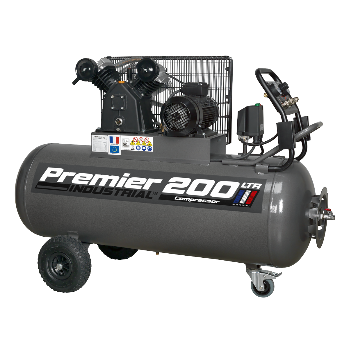 Premier 200L Belt Drive Air Compressor with Front Control Panel 3hp 415V 3ph