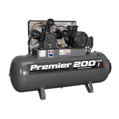 Premier 200L Belt Drive Air Compressor 5.5hp 3ph