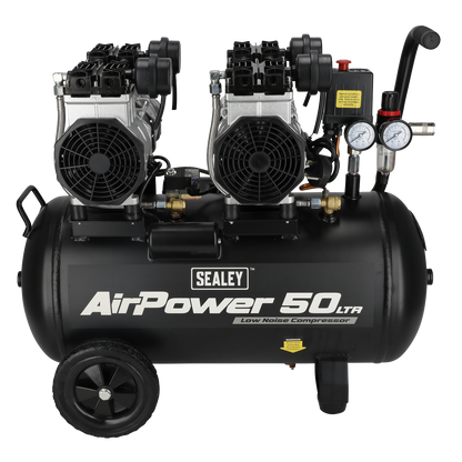 50L Low Noise Oil Free Direct Drive Air Compressor 2 x 2hp