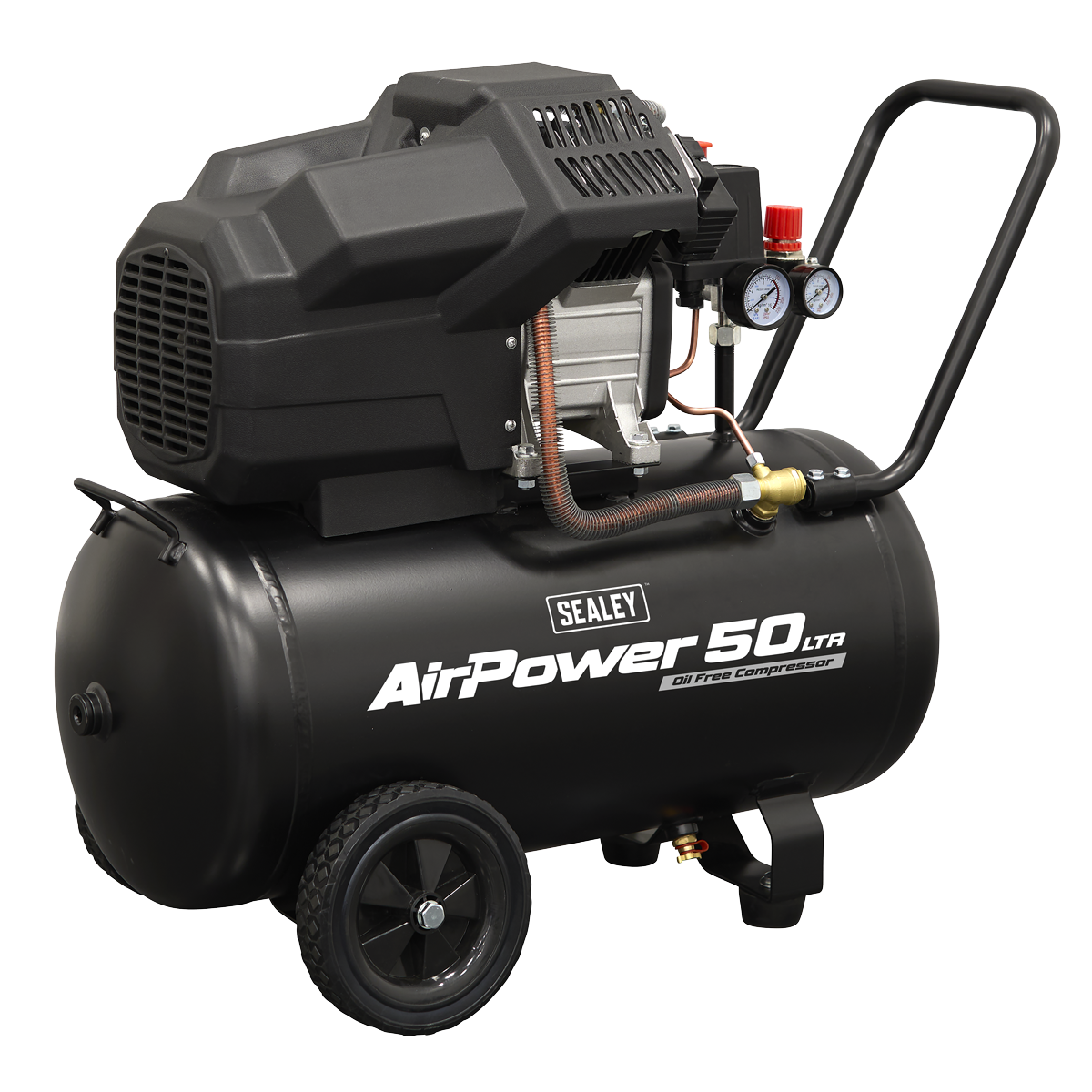 Air Compressor 50L V-Twin Oil Free Direct Drive 3hp