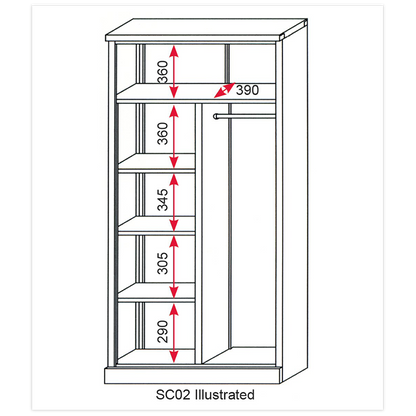 Floor Cabinet 2 Door 4 Shelf & Hanging Rail