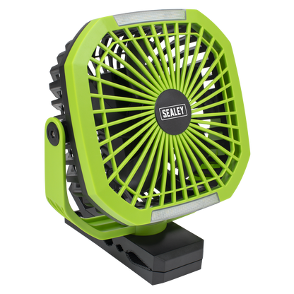 4-Speed Portable Clip Fan with Worklight 8"