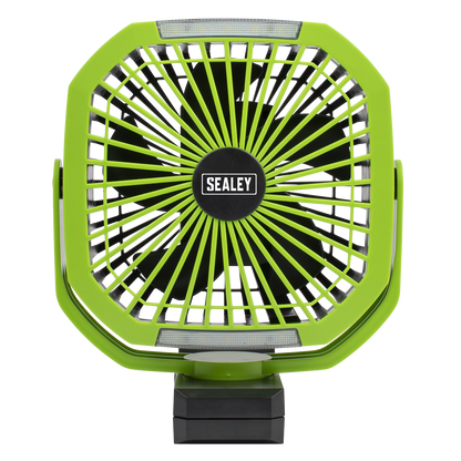 4-Speed Portable Clip Fan with Worklight 8"