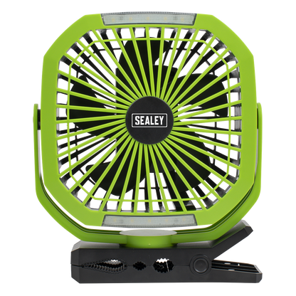 4-Speed Portable Clip Fan with Worklight 8"