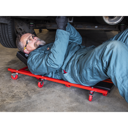 American-Style Deluxe Creeper 40" with Steel Frame, 6 Wheels & Adjustable Headrest