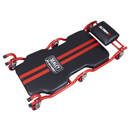 Deluxe Steel Creeper with 6 Wheels & Headrest
