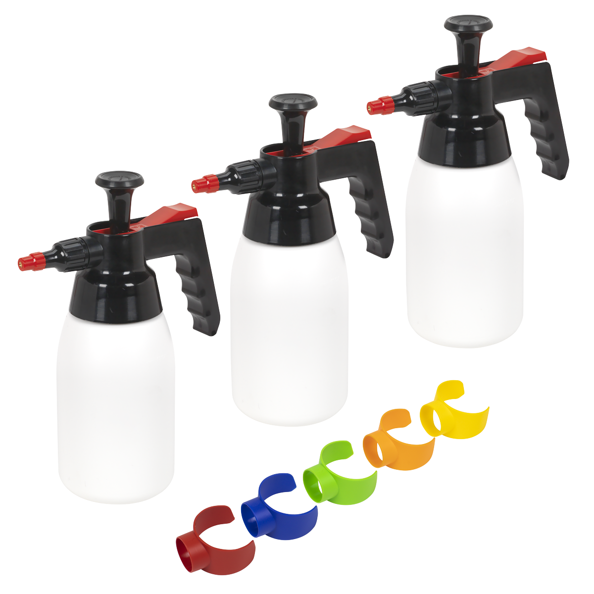 Premium Pressure Solvent Sprayers & Colour-Coded Caps Combo 1L