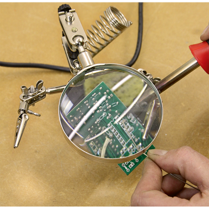 Mini Robot Soldering Stand with Magnifier & Iron Holder