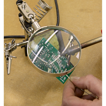 Mini Robot Soldering Stand with Magnifier & Iron Holder