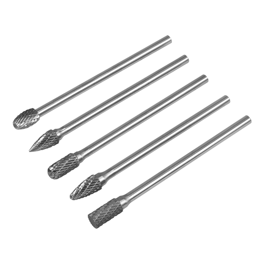 Tungsten Carbide Rotary Burr Set Extra-Long 5pc