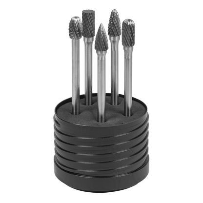 Tungsten Carbide Rotary Burr Set Extra-Long 5pc