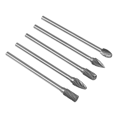 Tungsten Carbide Rotary Burr Set Extra-Long 5pc