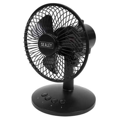 3-Speed Oscillating USB Desk Fan 6"