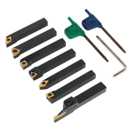 Indexable Lathe Turning Tool Set 10mm 7pc