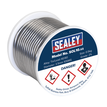 Quick Flow Solder Wire 3.25mm/10SWG 0.5kg Reel