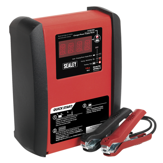 12V Intelligent Speed Charge Battery Charger/Maintainer 15A