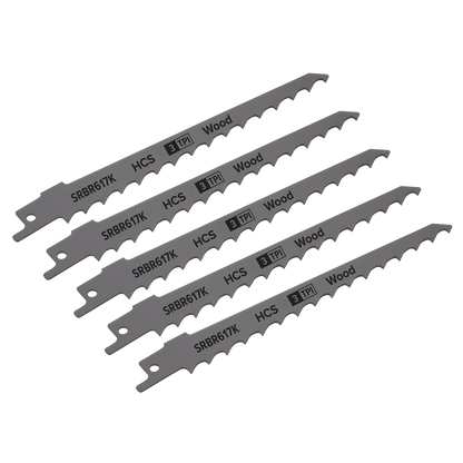 Reciprocating Saw Blade for Pruning & Coarse Wood 150mm 3tpi - Pack of 5