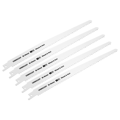 Reciprocating Saw Blade for Wood & Nails 230mm 6tpi - Pack of 5