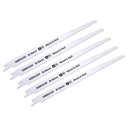 Reciprocating Saw Blade for Wood & Nails 230mm 6tpi - Pack of 5
