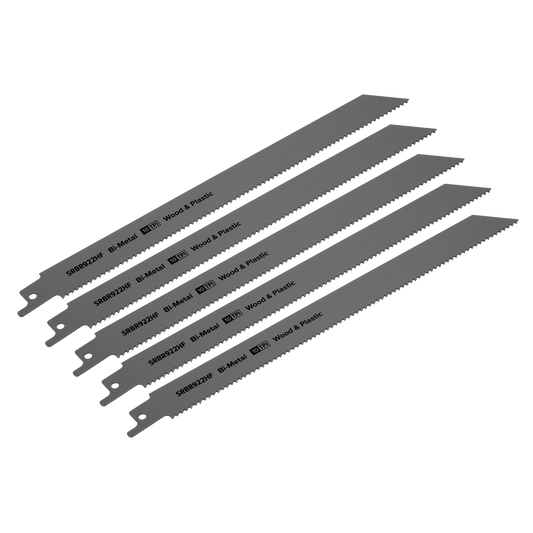 Reciprocating Saw Blade for Wood & Plastics 230mm 10tpi - Pack of 5