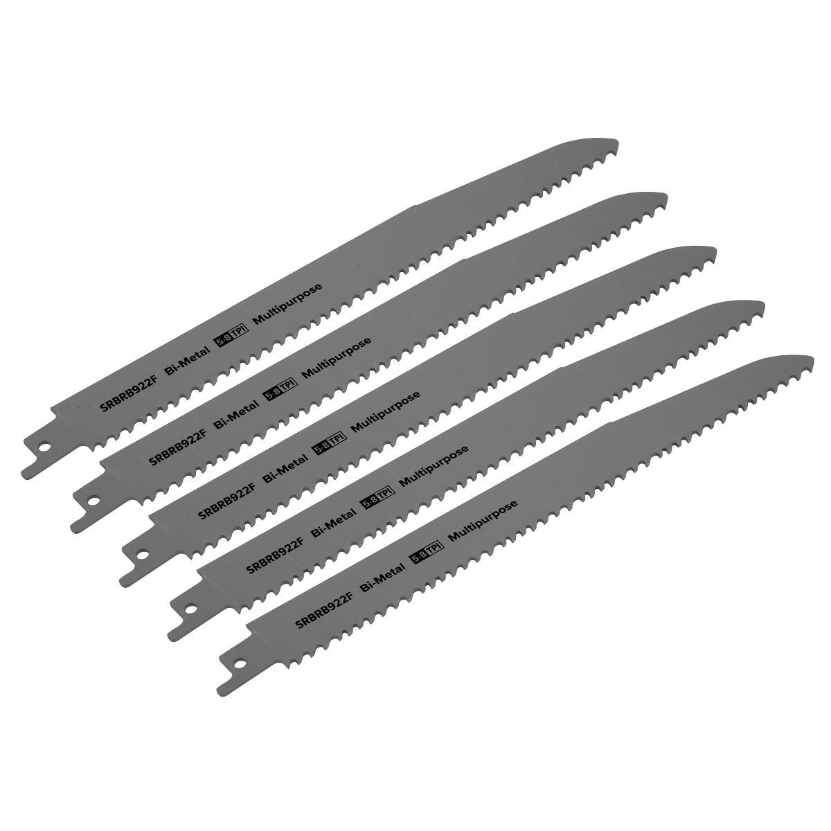 Multipurpose Reciprocating Saw Blade 5-8tpi - Pack of 5