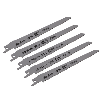 Reciprocating Saw Blade for Clean Wood 150mm 10tpi - Pack of 5
