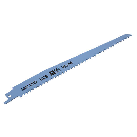 Reciprocating Saw Blade for Clean Wood 200mm 6tpi - Pack of 5