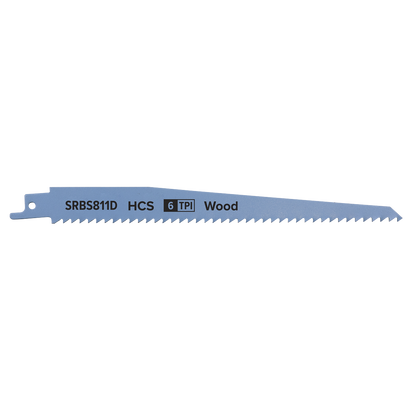 Reciprocating Saw Blade for Clean Wood 200mm 6tpi - Pack of 5