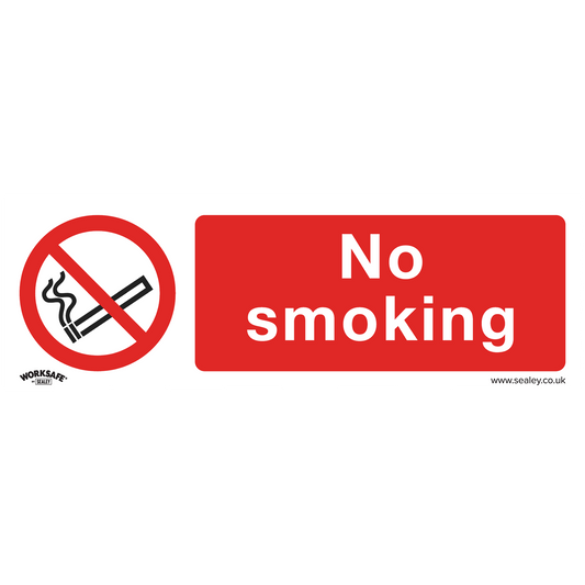 Worksafe® No Smoking Safety Sign, Self-Adhesive Vinyl - Pack of 10